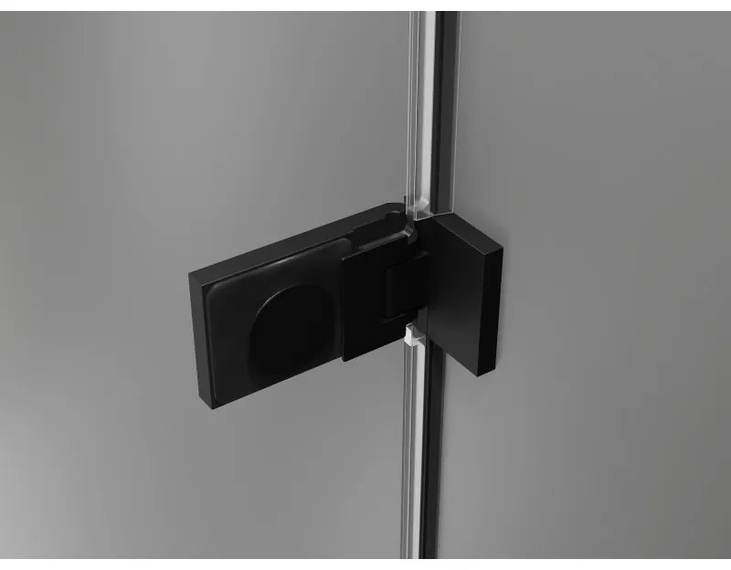 Mexen Lunar-F Duo, Skladací sprchový kút 100 x 90 cm, 8mm číre sklo, čierny profil, 836-100L-090P-70-00