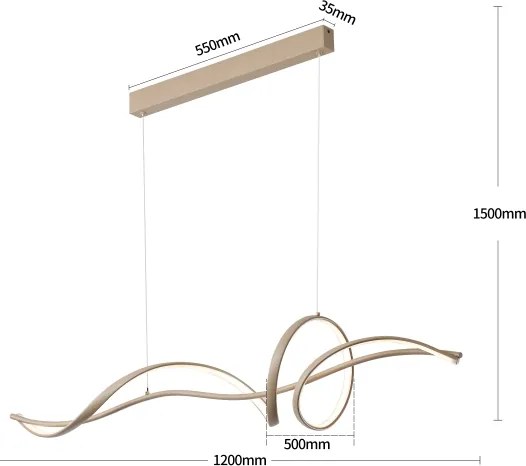 BRILAGI - stmievateľný LED závesný luster na lanku SIGNATURE LED/55W/230V 120x23 cm béžový + diaľkový ovládač