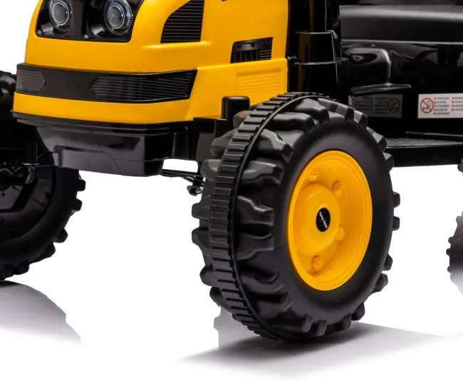 Elektrický traktor s prívesom Farmer žltý