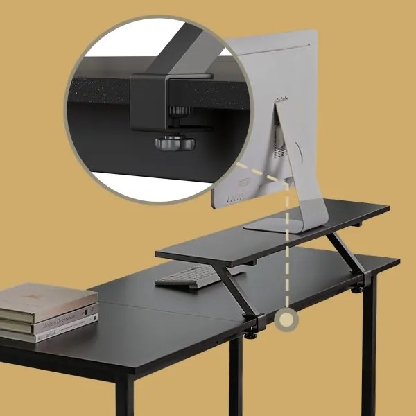 Rohový písací stôl SOLEA čierna