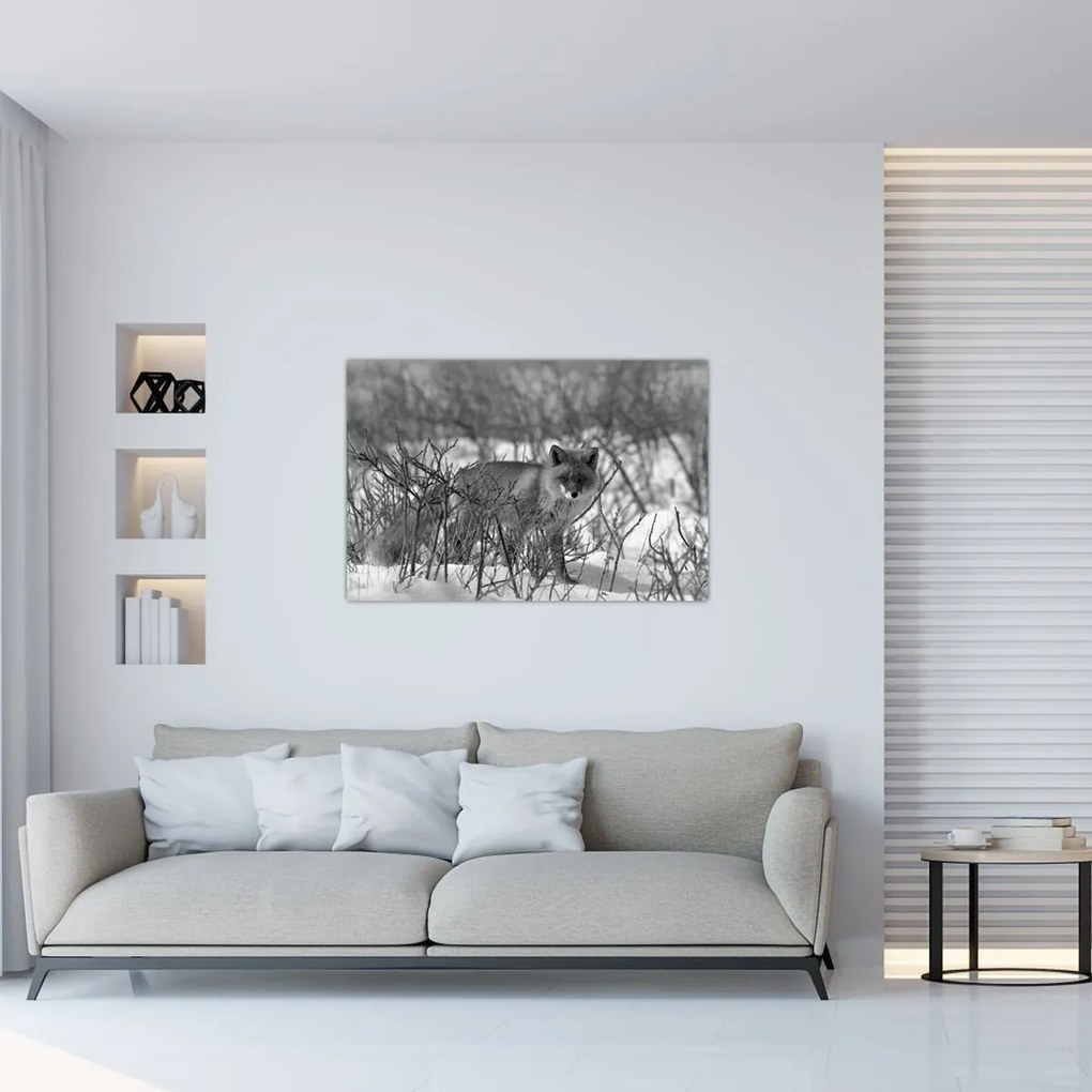 Obraz - Líška v zime (90x60 cm)