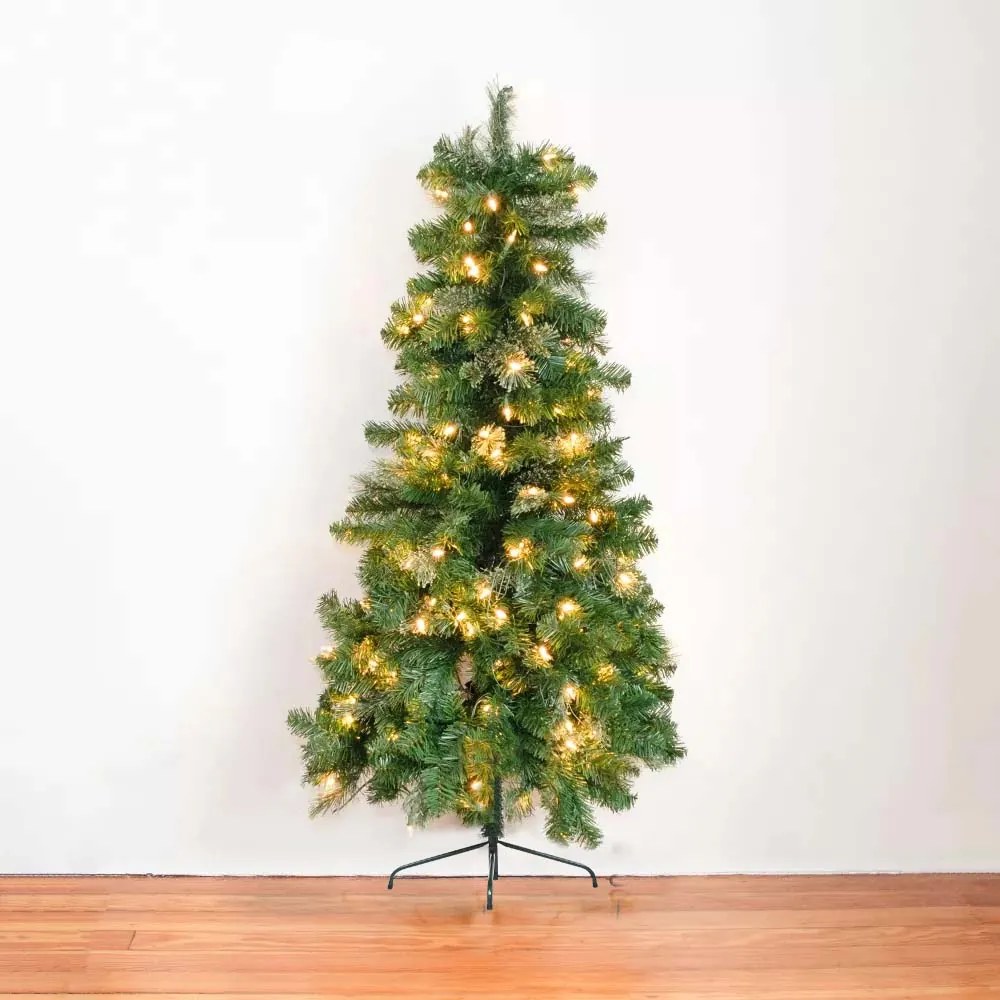 Umelý vianočný polovičný stromček, 80 LED- ov, 120 cm 140 vetiev