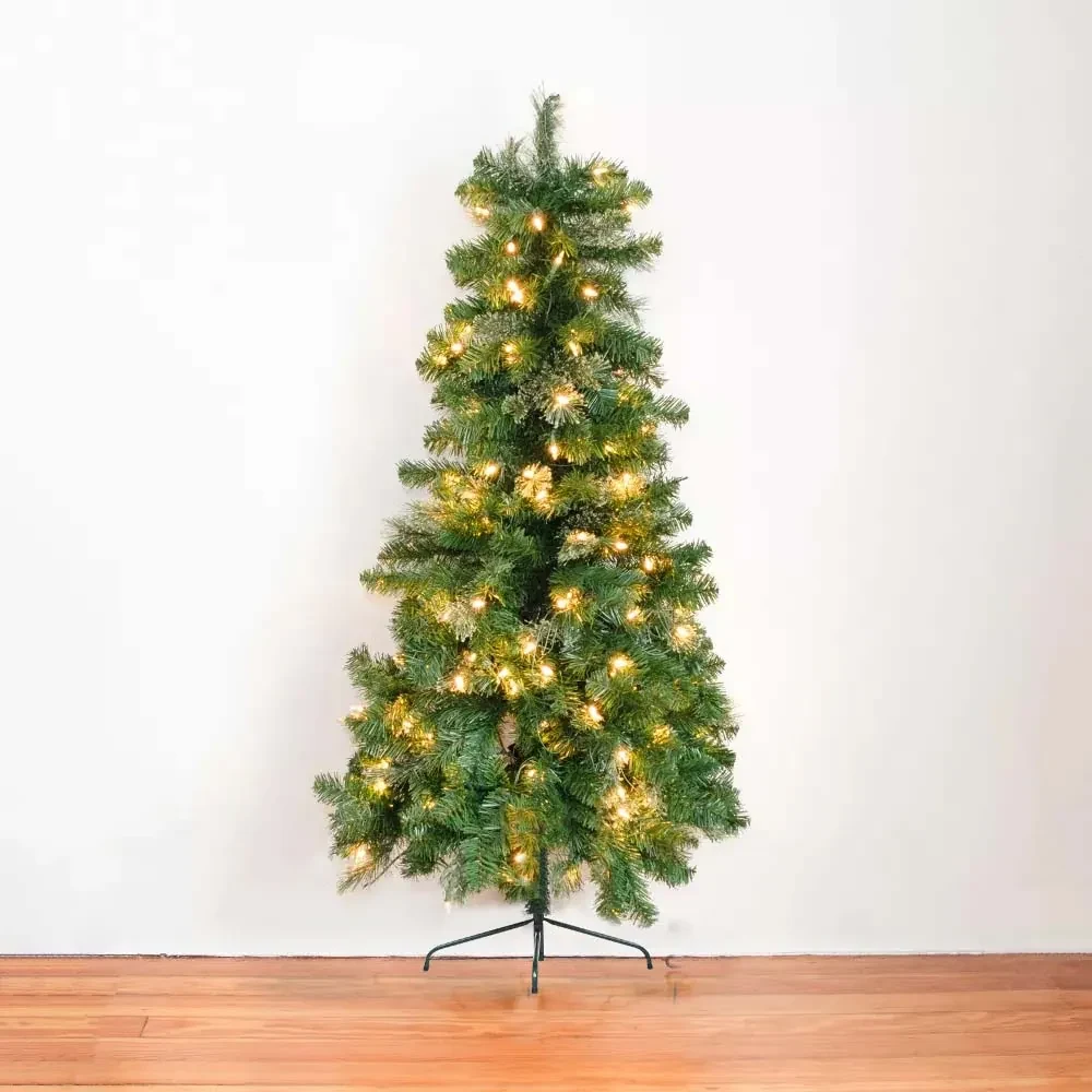 Umelý vianočný polovičný stromček, 80 LED- ov, 120 cm 140 vetiev