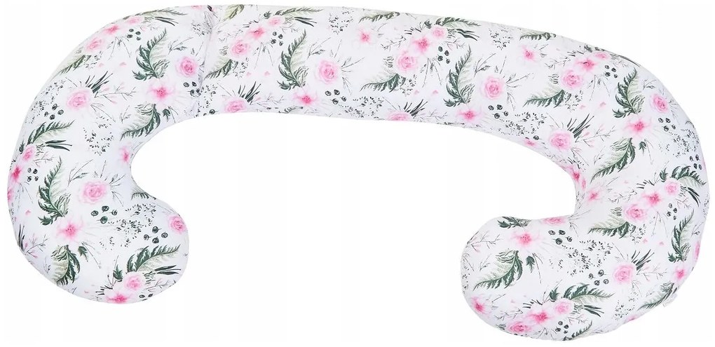 Tehotenský a dojčiaci vankúš BABYMAM PREMIUM 300 cm 3v1 - Kvety v záhrade