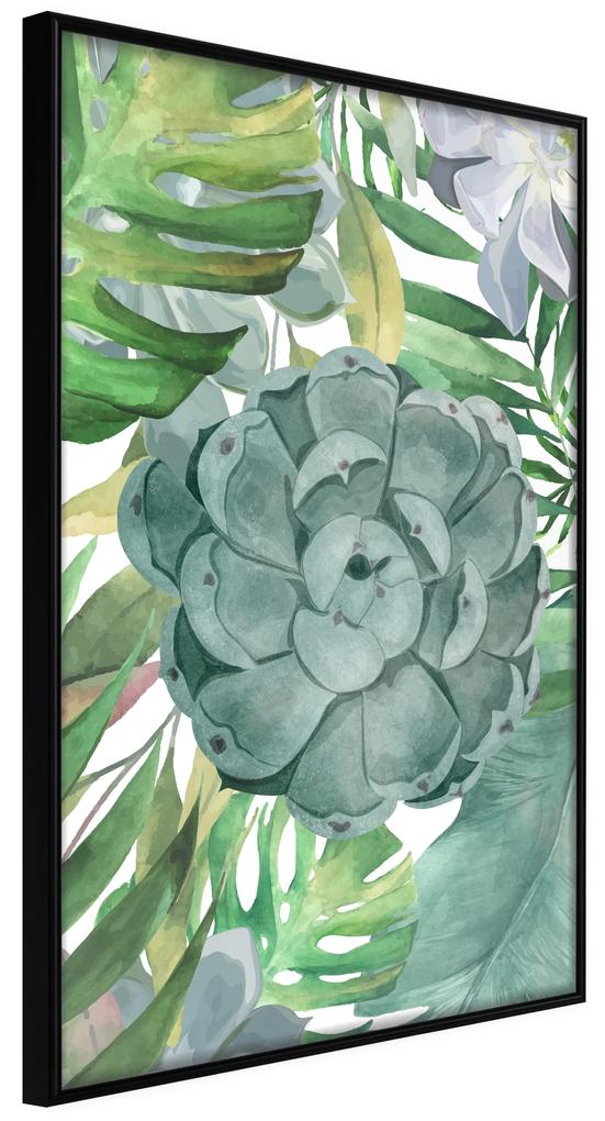 Artgeist Plagát - Tropical Flora [Poster] Veľkosť: 30x45, Verzia: Čierny rám s passe-partout