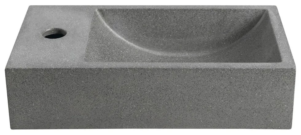 Tmavosivé betónové umývadlo 40x22 cm Crest – Sapho