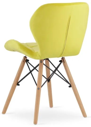 Jedálenské stoličky SKY žlté 4 ks - škandinávsky štýl