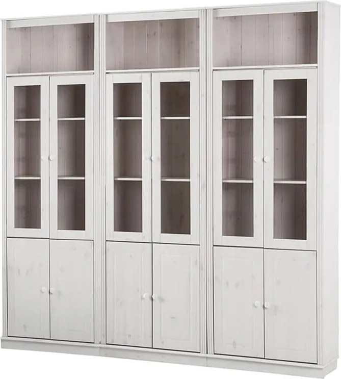 Biela vitrína z borovicového dreva 518x223 cm Anita – Støraa