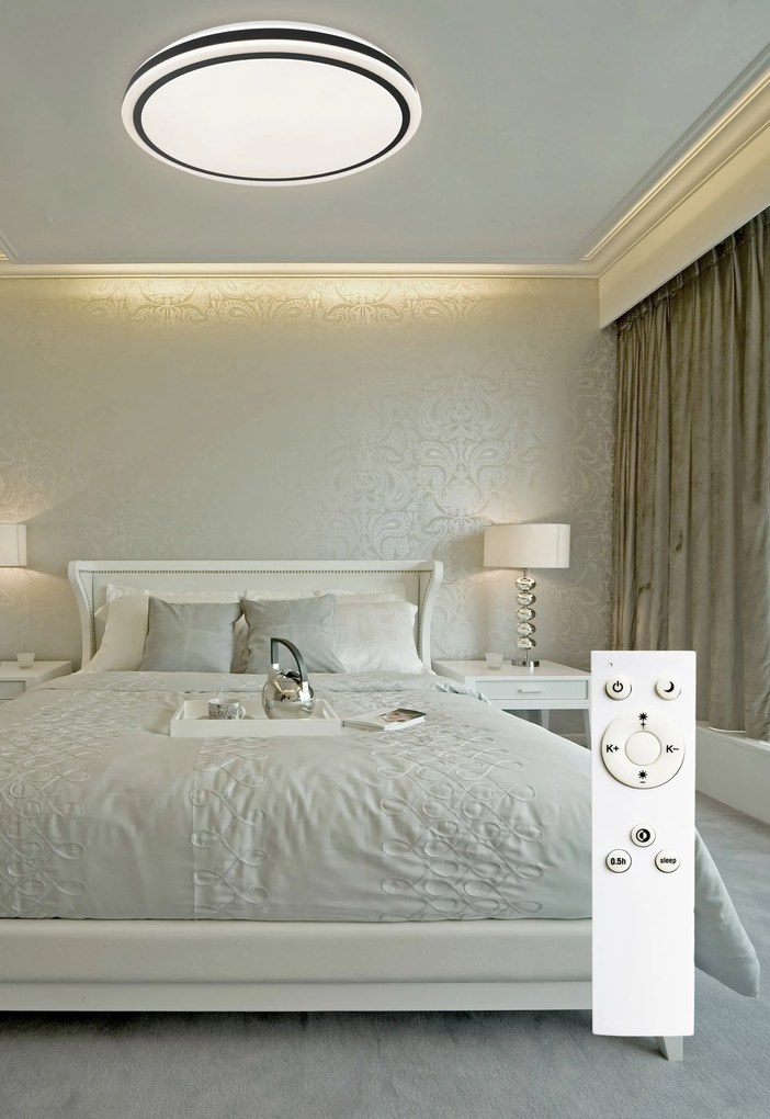 TOP LIGHT Svetlo stropné Onyx KM RC, Biela-Čierna