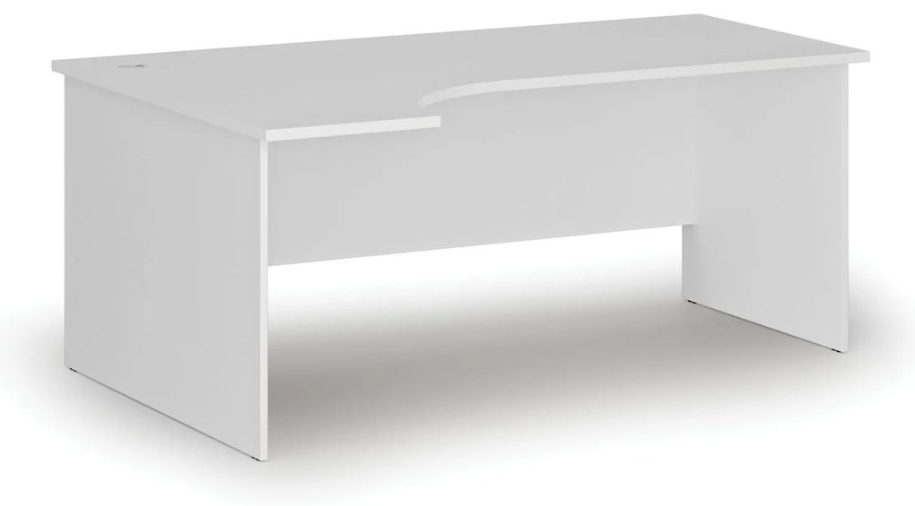 Rohový kancelársky písací stôl PRIMO WHITE, 180x120 cm, ľavý, biela