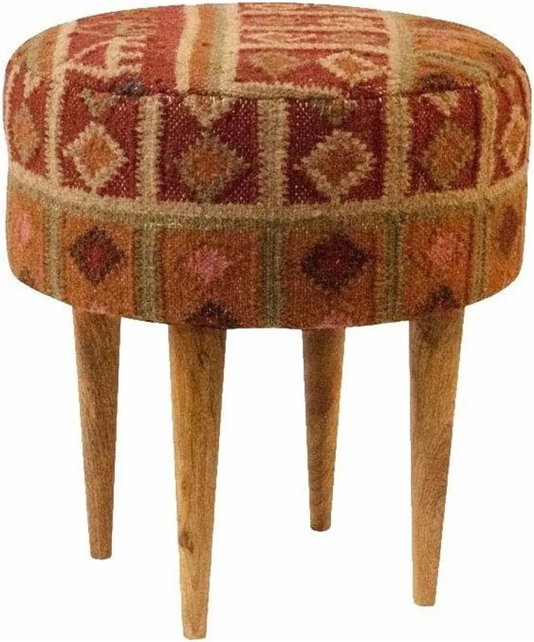 Červená vzorovaná stolička z mangového dreva Støraa Marion