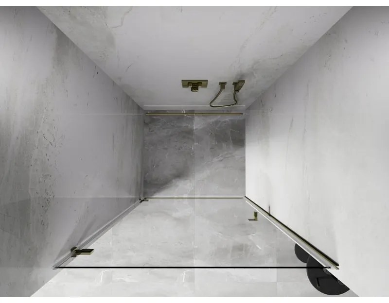 Mexen, Mexen Lunar-B výklopné sprchové dvere ľavé 85 cm, transparentné, zlaté - 832-085-000-50-00-L
