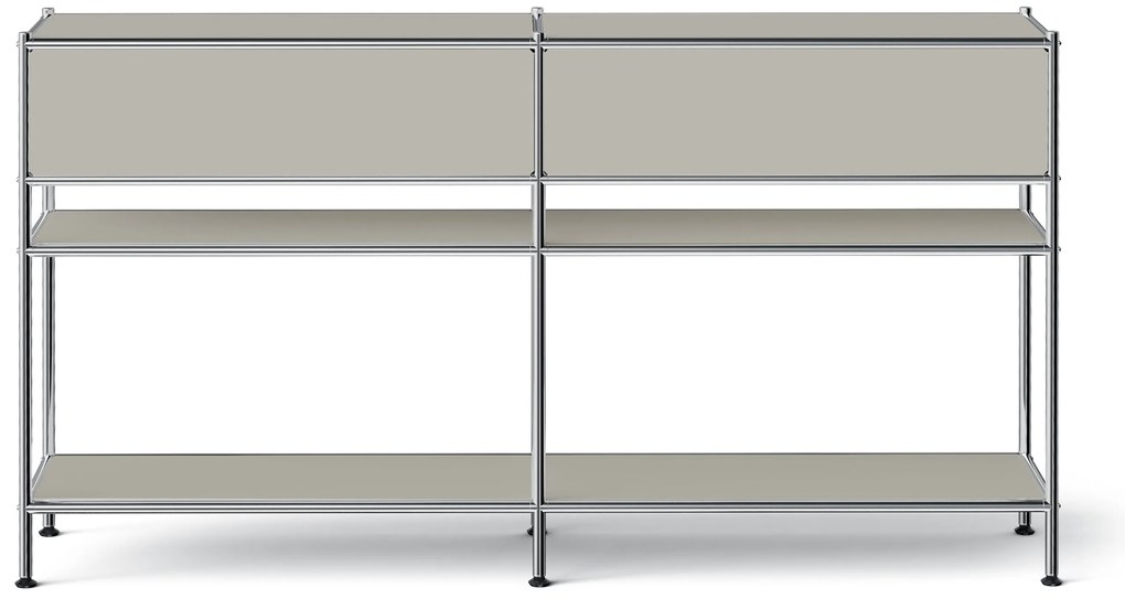 Kovová konzola »CN3 Slim Line« s 2 zásuvkami, svetlosivá