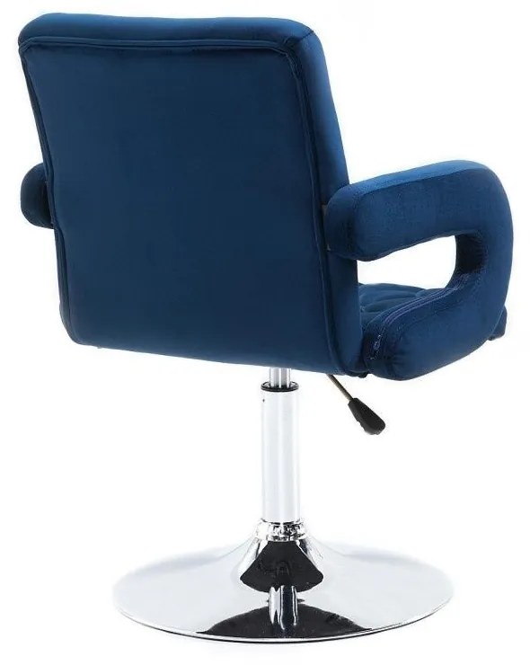 LuxuryForm DESIGN Stolička BOSTON VELUR na striebornom tanieri - modrá