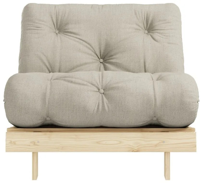 Rozkladacie kreslo s béžovým ľanovým poťahom Karup Design Roots Raw/Linen