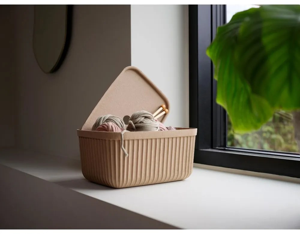 Svetlohnedé úložné boxy v súprave 2 ks s vekom 32x23x20,5 cm Pulp – Zone