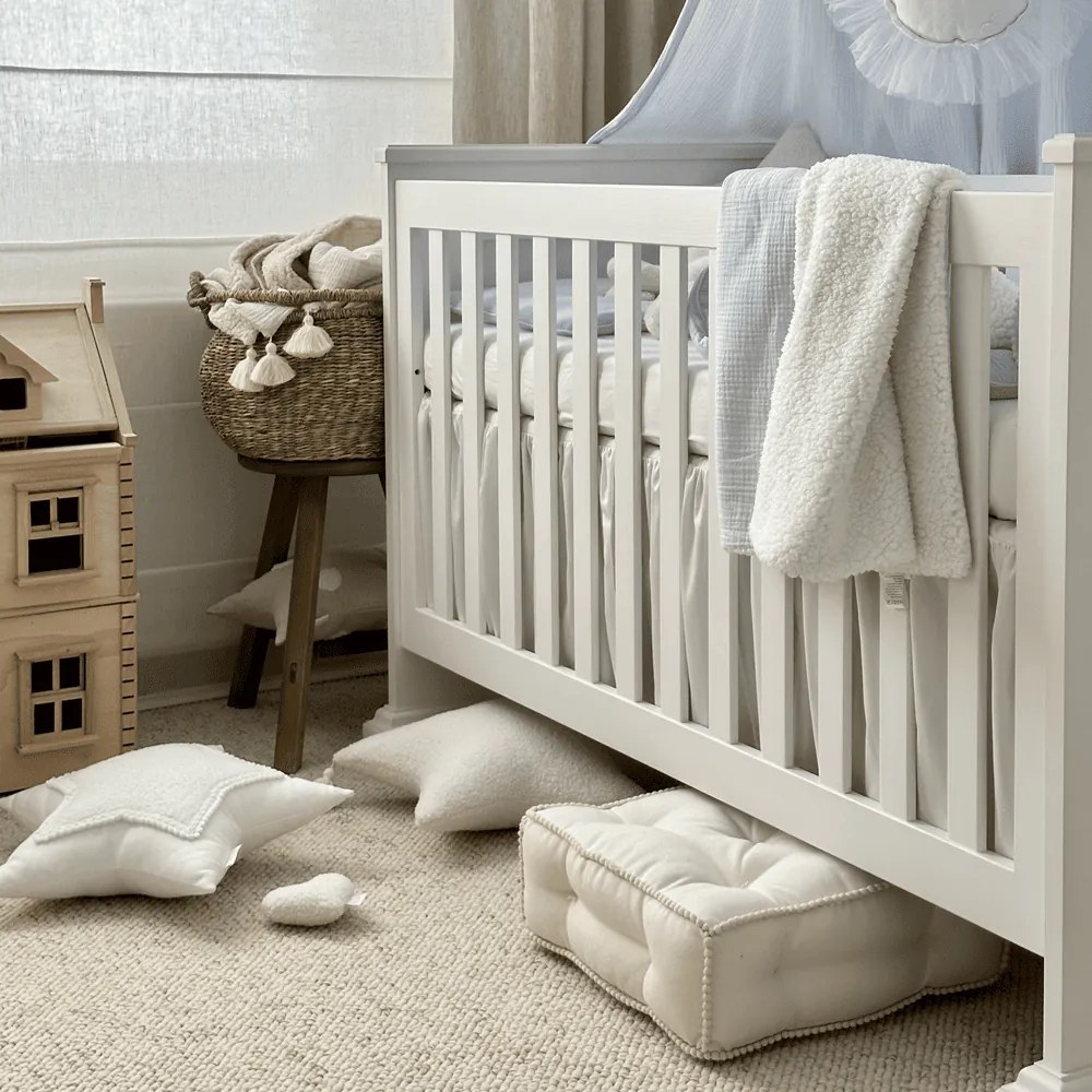 Obojstranný prehoz z mušelínu a umelej kožušiny svetlo modrá