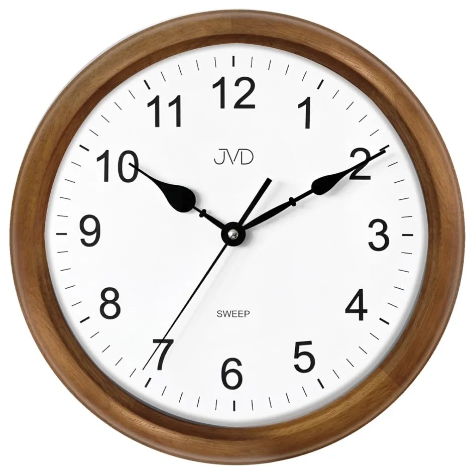 Moderné strieborné nástenné hodiny JVD NS8052/11 s tichým sweep chodom, 34 cm