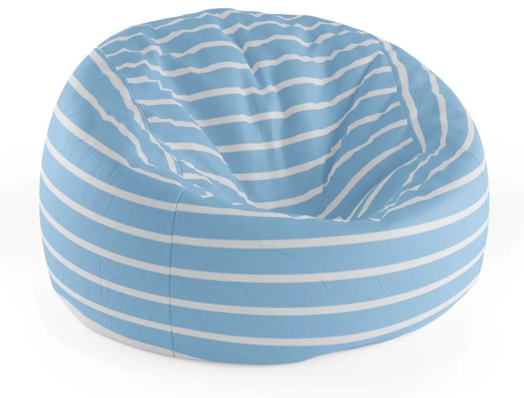 Sablio Sedací vak Cocoon Modro-biele pruhy - 115 x 75 cm x 45 cm