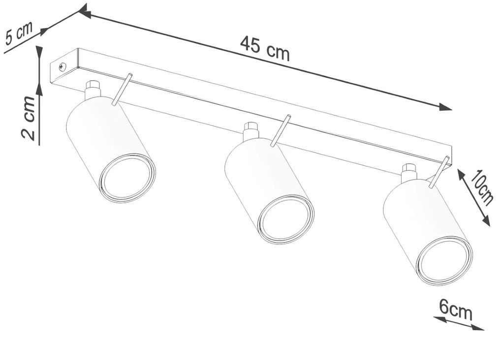 Bodové svietidlo Ring, 3x oranžové kovové tienidlo, (možnosť polohovania)