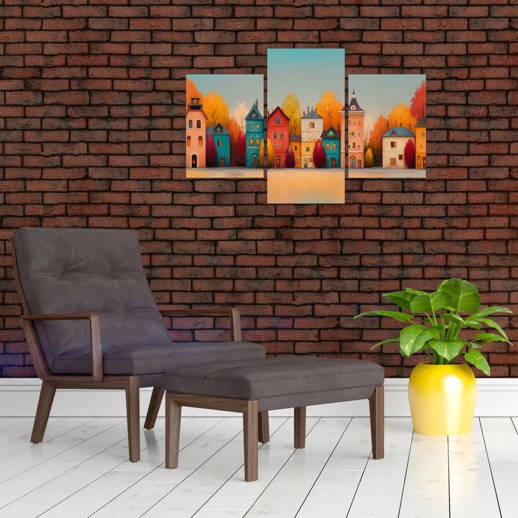 Obraz - Jesenná dedina (90x60 cm)