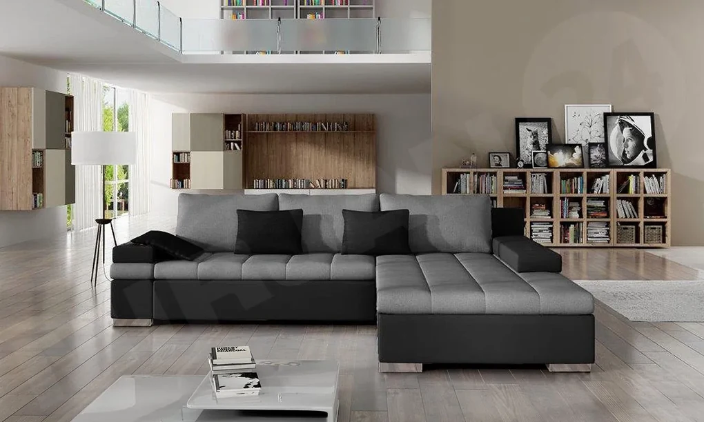 Rohová sedačka Kanton, Dostupné poťahy: ekokoža Soft 011 + Lawa 05, Strana: ľavá