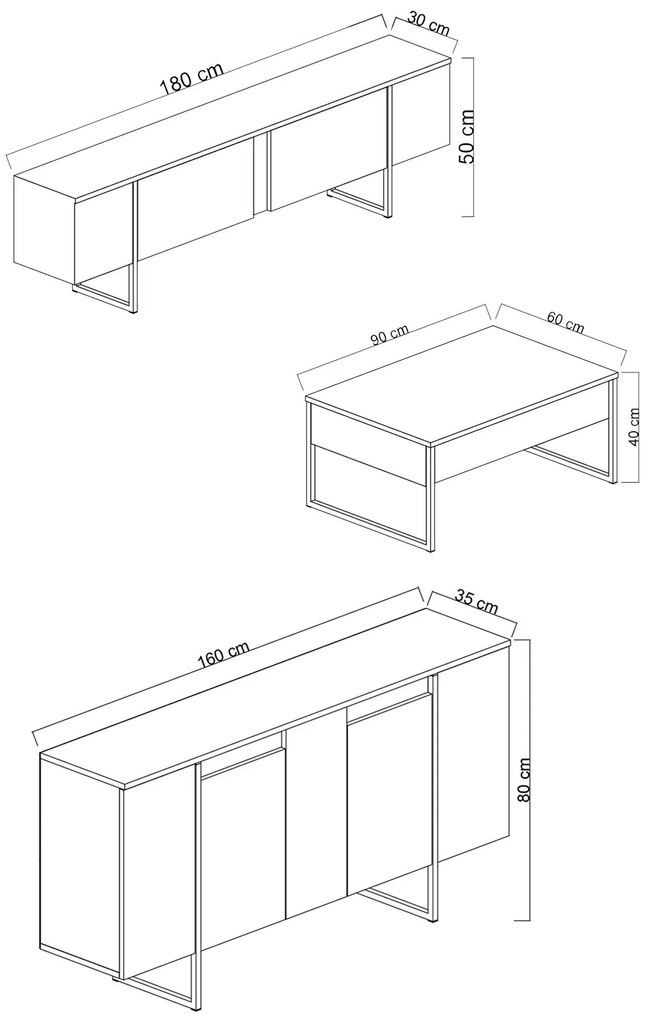 Sada nábytku do obývacího pokoje Luxe - výber z 6 prevedení
