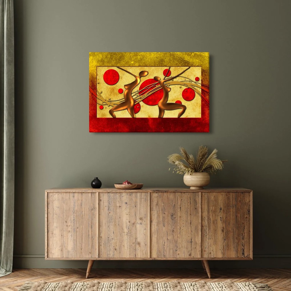 Abstraktný obraz s dvoma ženami (90x60 cm)