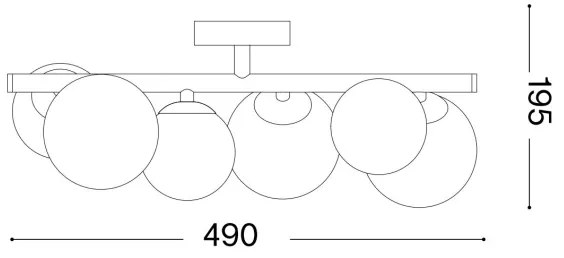 Ideal Lux - LED Prisadený luster PERLAGE 6xG9/3W/230V 49 cm zlatá/biela
