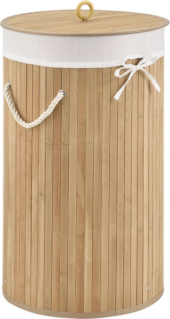 Bambusový kôš na prádlo Curly Round - prírodný