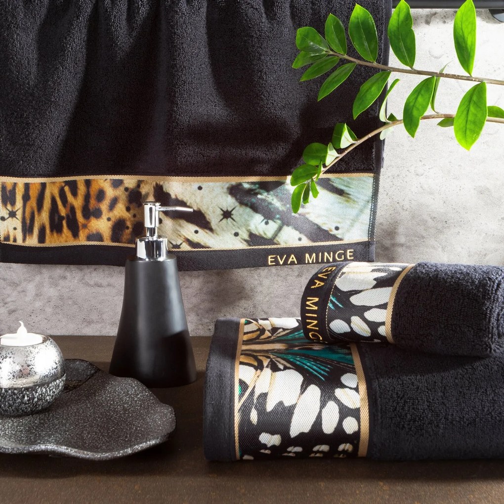 FROTÉ UTERÁK EVA MINGE15 SADA 1KS 30X50 CM, 1KS 50X90 CM, 1KS 70X140 CM ČIERNA