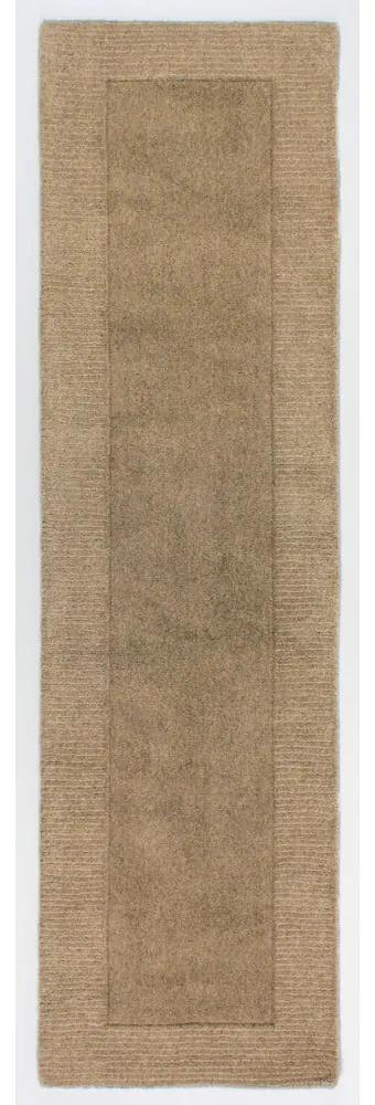 Hnedý vlnený behúň Flair Rugs Sienna, 60 × 230 cm