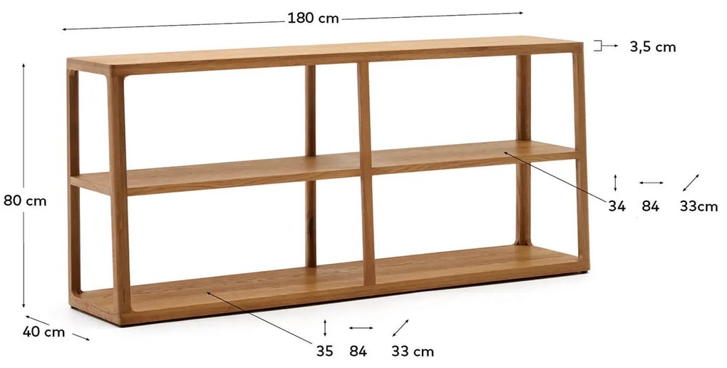 Regál mayam 180 x 81 cm prírodný MUZZA