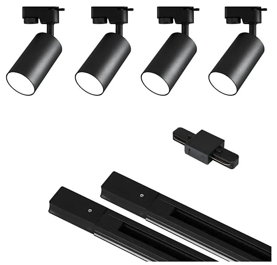 Bodové svietidlo v lištovom systéme 4xGU10/25W/230V 2 m čierna