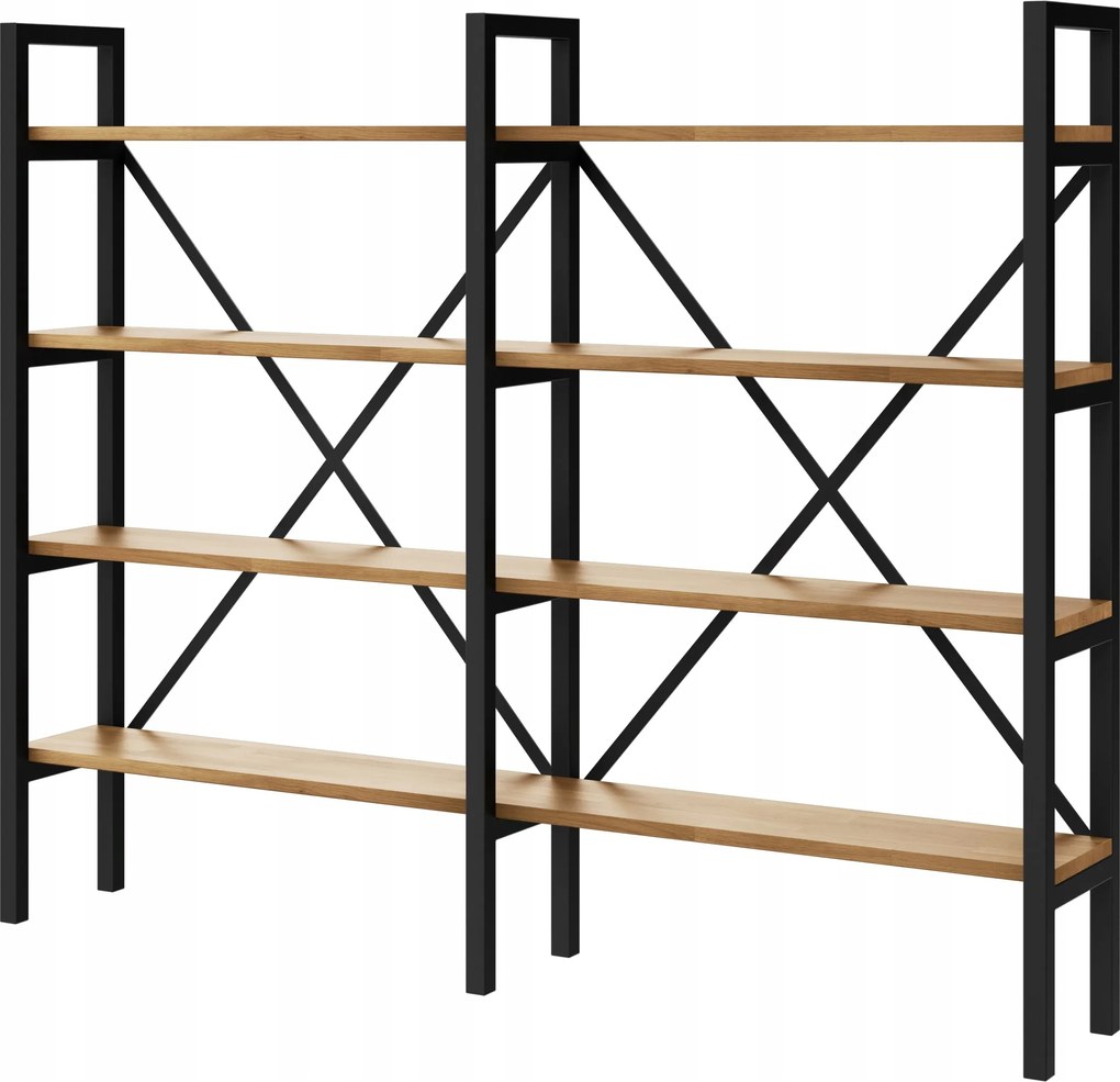 Regál Loft industriálny na knihy dub D4-40 180 cm