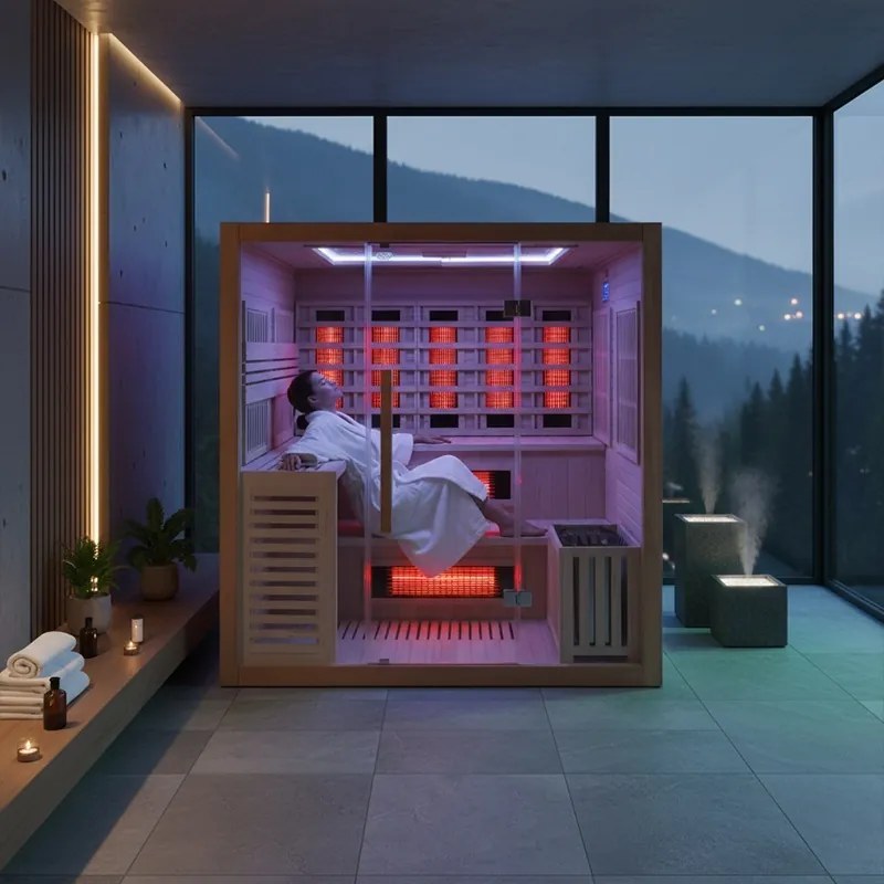 BPS-koupelny Kombinovaná sauna 2v1 HYD-7586 - Infrasauna + fínska sauna 180x160, 4-5 osôb