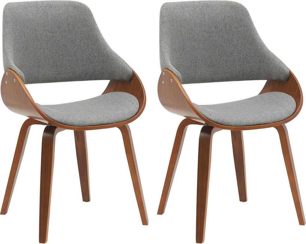 Sada 2 ks jedálenskej stoličky Vangale, látka - orech/sivá