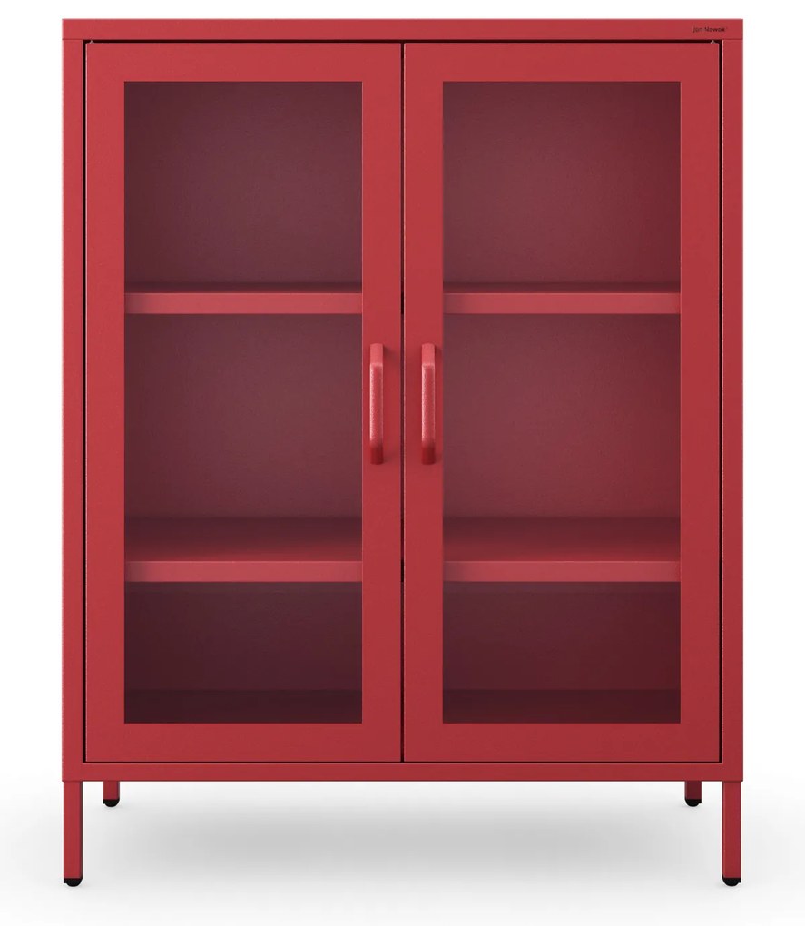 Vitrína GINA, 800 x 1015 x 400 mm, Modern: červená farba