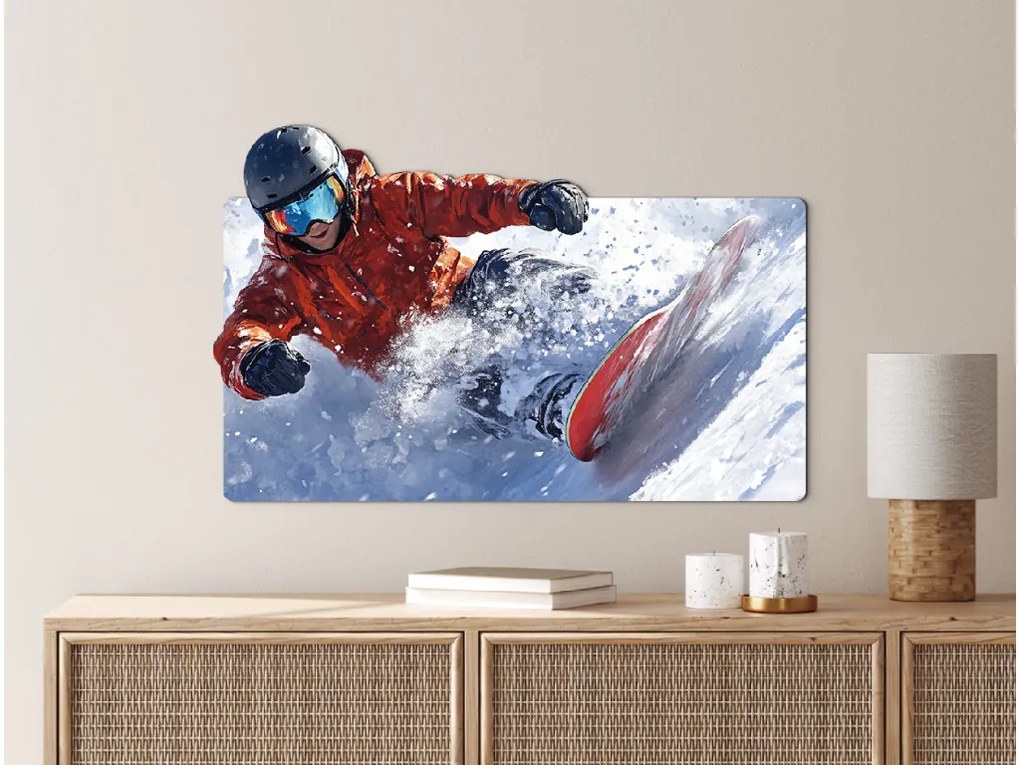 drevko | Obraz na stenu Jazda snowboardistu 41 x 65 cm