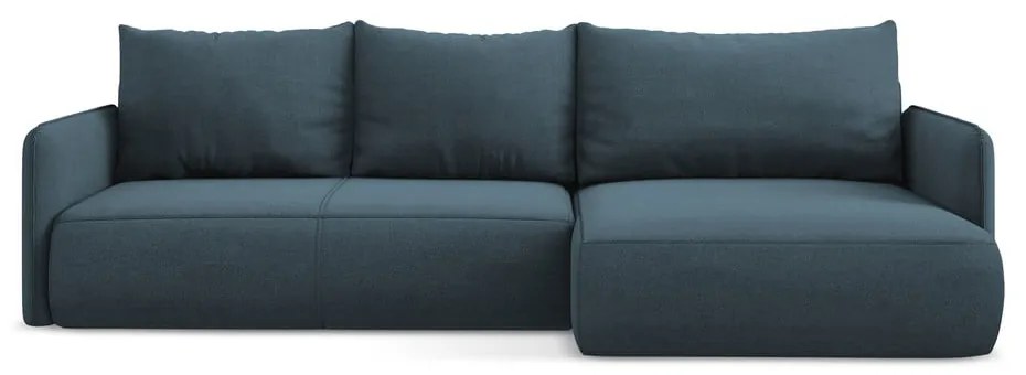 Modrá rozkladacia/s úložným priestorom rohová pohovka (pravý roh) Nanea – Makamii