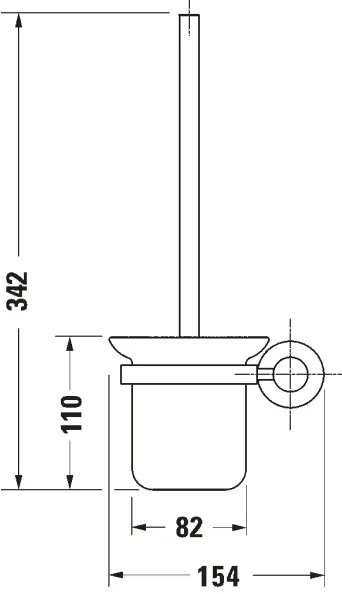 Duravit 99274600 - Nástenná WC kefa D-CODE matná čierna