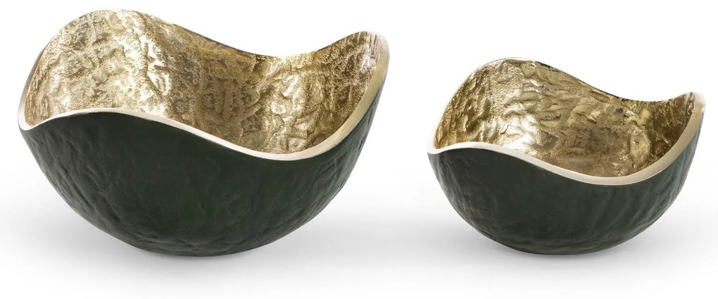 DEKORAČNÁ KOVOVÁ MISKA PEDRO3 (03) 17X17X9 CM TMAVOZELENÁ