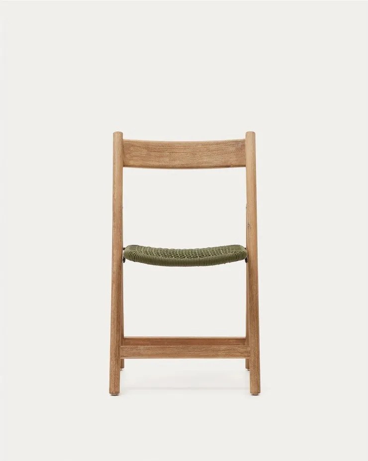 Drevená záhradná stolička v zeleno-prírodnej farbe Dandara – Kave Home