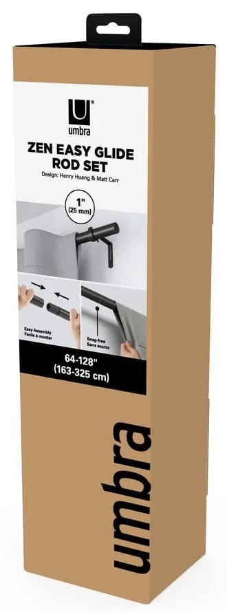 Oceľová roztiahnuteľná garniža 163 - 325 cm Zen – Umbra