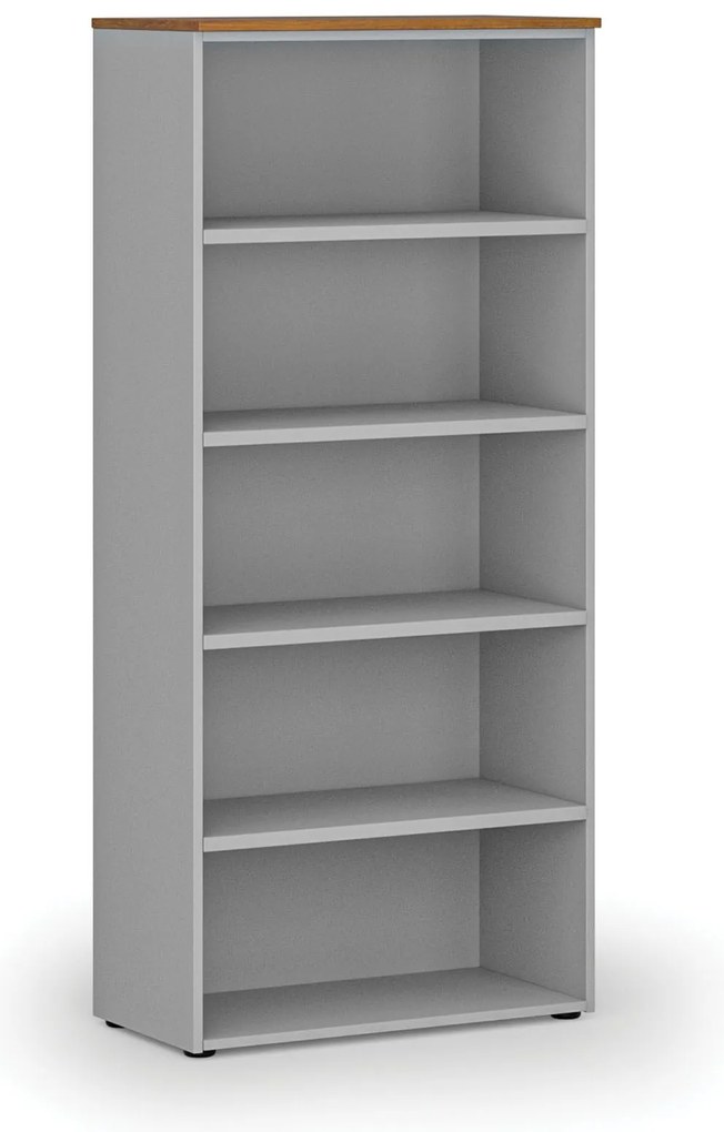 Kancelársky regál PRIMO GRAY, 800 x 420 x 1781 mm, sivá/orech