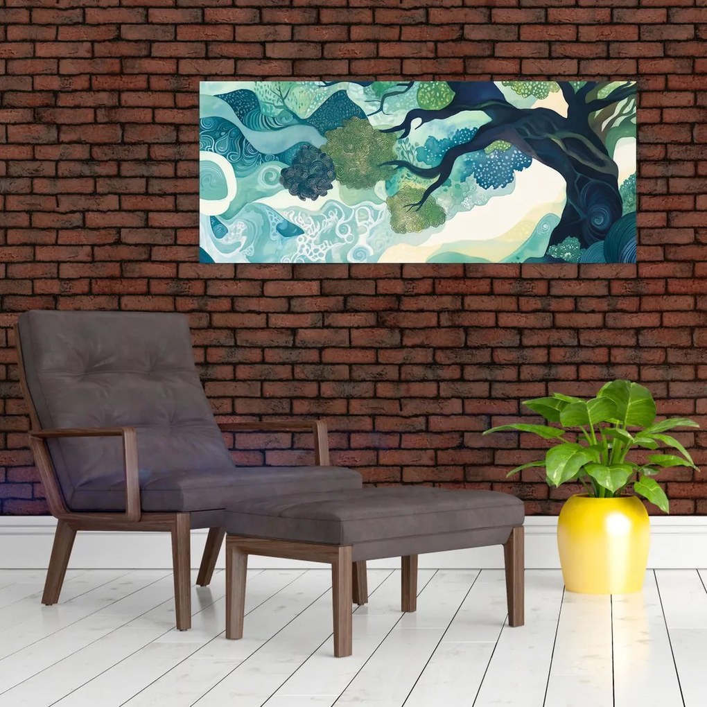 Obraz – Zelená koruna stromu života (120x50 cm)