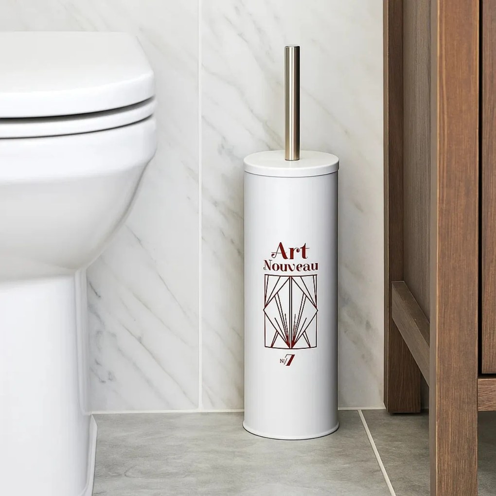 WC kefa Art Deco, biela/s chrómovými prvkami