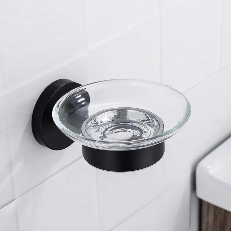 CERANO - Nástenný mydlenka Lineo - čierna matná, mliečne sklo, CER-CER-479815