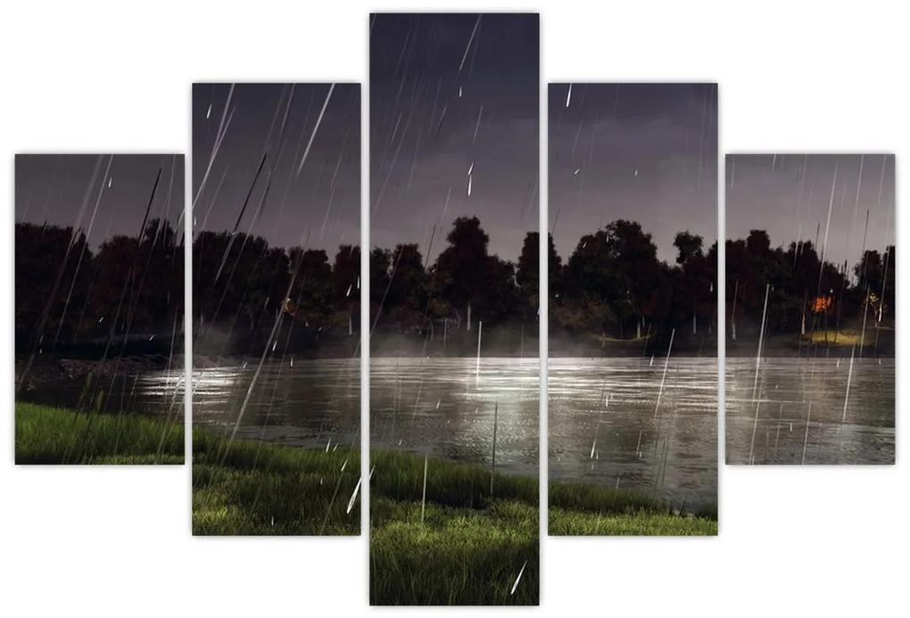 Obraz - Daždivý večer (150x105 cm)