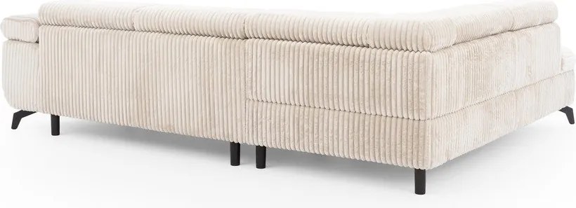 Krémová menčestrová rohová pohovka (ľavý roh/do L) Marbeya – Ropez